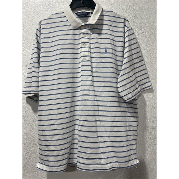 Polo by Ralph Lauren Collar 3 Button Short Sleeve Stripe Design Men's Size XXL - Picture 2 of 12